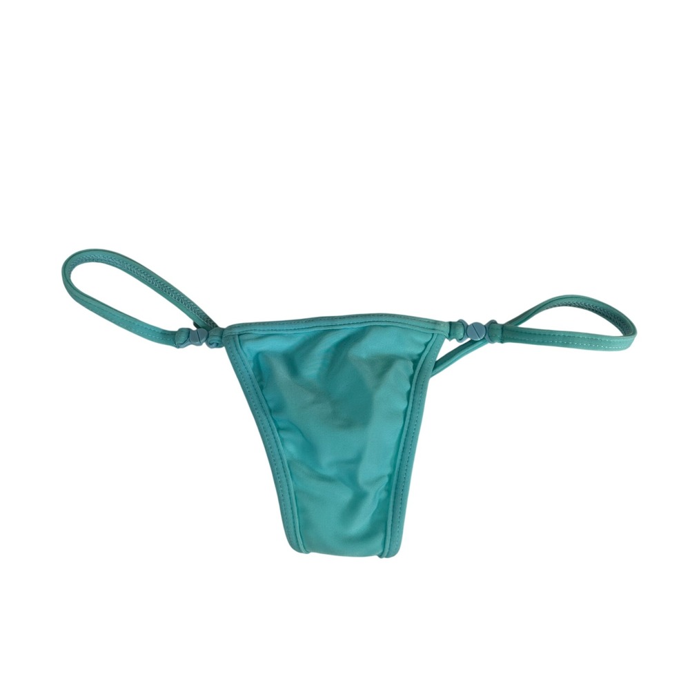Latin Angel VTG Turquoise Blue Micro Thong Brazilian Dancewear Clubwear S NEW